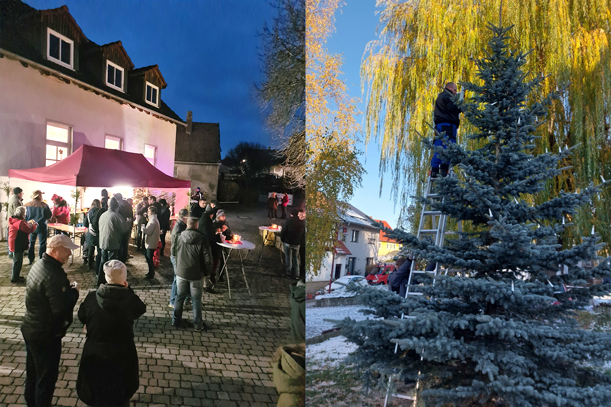 Burgen-Blick - Kornhochheimer Weihnachtsbaum leuchtet