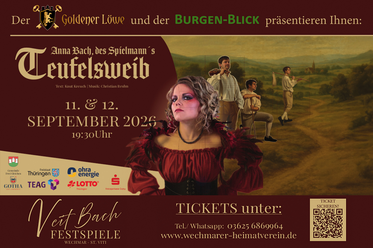 Burgen Blick -  Ankündigung der Veit Bachfestspiele 2026 