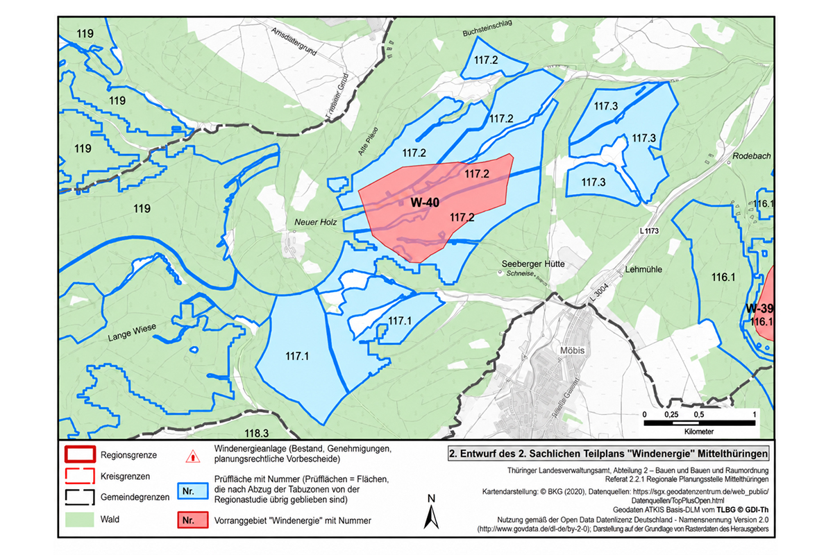Burgen Blick - Widerstand gegen Windkarft im Wald, Karte Vorranggebiet "Windenergie"